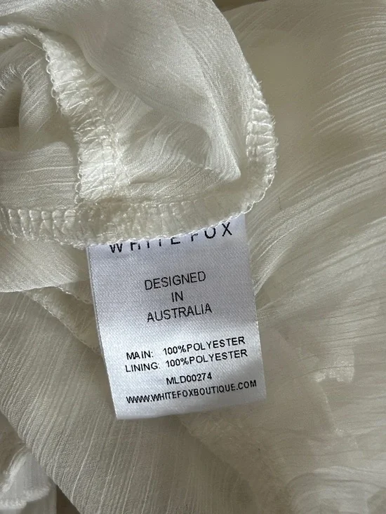 White Fox Boutique Sheer Ivory Ruffle Tie-Front Cami - Picture 5 of 5